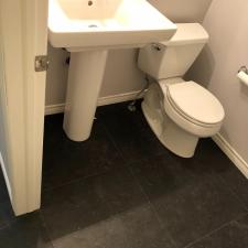 Main Foyer and Hallway with Powder Room Face Lift in Calgary