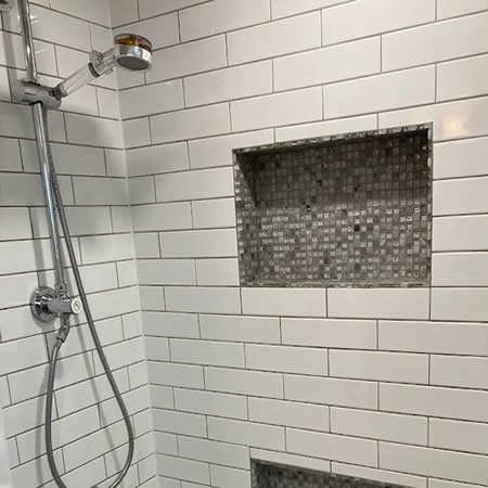 Full bathroom remodel with walk in shower in cochrane ab home